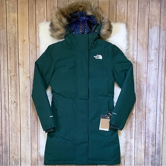 The North Face Women’s Arctic Parka Coat In Ponderosa Green - Picture 2 of 9